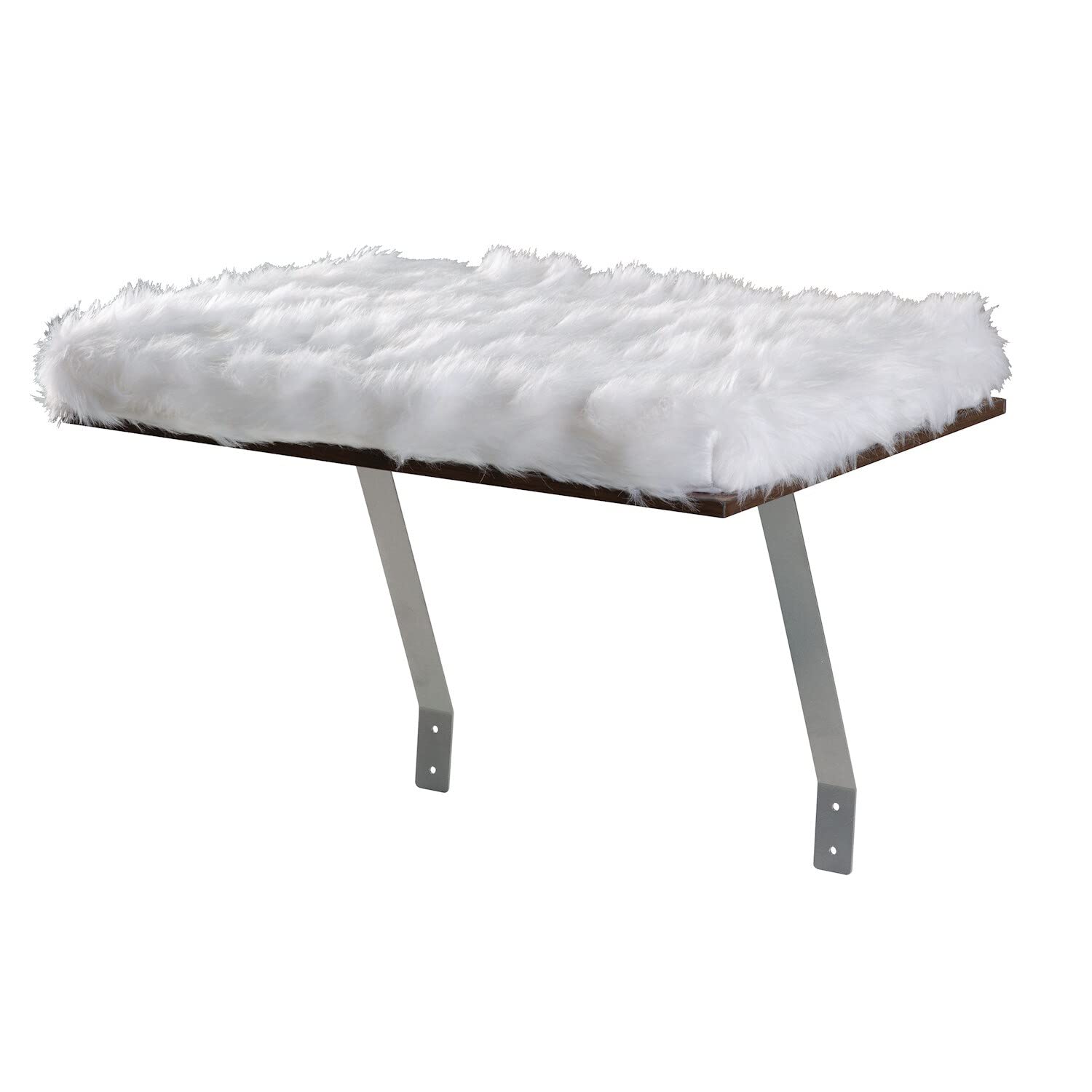 Etna Window Mount Cat Perch - Window Sill Shelf, Padded Cat Wall Bed, Space Saving Furniture for Pets, Removable Faux Sheepskin Cover, Holds 20-35 Pounds