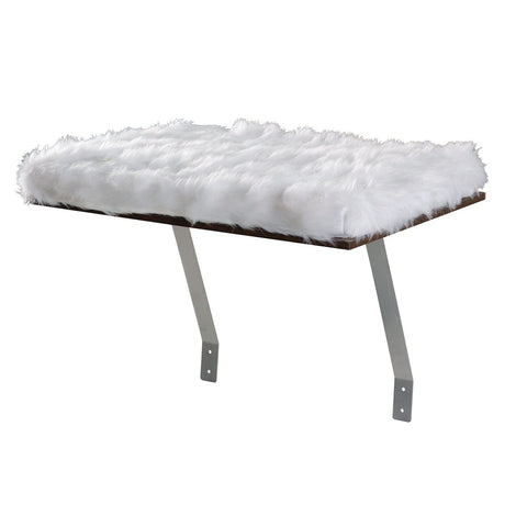 Etna Window Mount Cat Perch - Window Sill Shelf, Padded Cat Wall Bed, Space Saving Furniture for Pets, Removable Faux Sheepskin Cover, Holds 20-35 Pounds