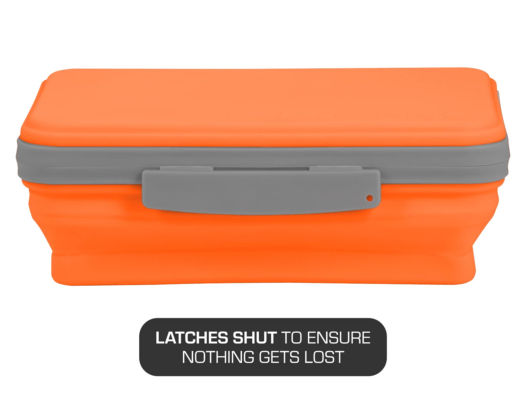 It's Academic Flexi Storage Box with Lid, Collapsible Pencil Case Design for Craft and School Supplies, Orange