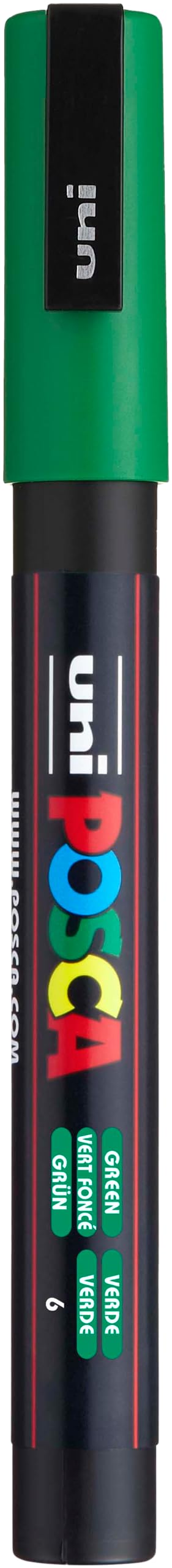 uni POSCA PC-3M Water-Based Paint Markers, Reversible Fine Tip (0.9-1.3mm), Green