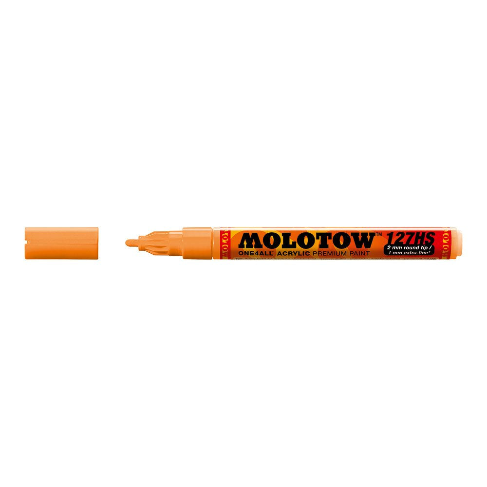 Molotow ONE4ALL Acrylic Paint Marker, 2mm, Neon Orange Fluorescent, 1 Each (127.230)