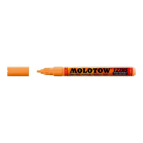 Molotow ONE4ALL Acrylic Paint Marker, 2mm, Neon Orange Fluorescent, 1 Each (127.230)