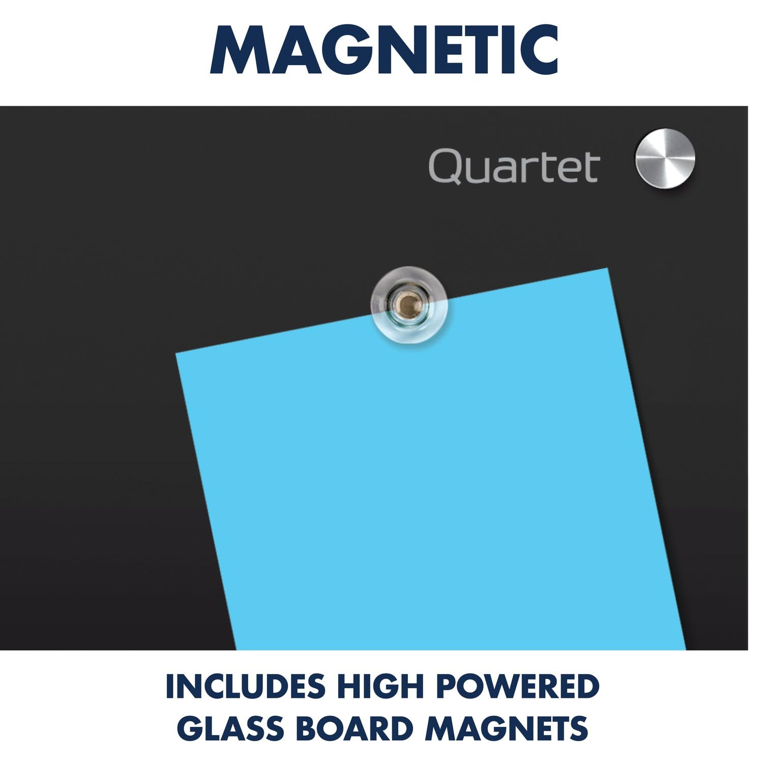 Quartet Magnetic Dry Erase Board, 24" x 18" Glass Whiteboard for Wall, Infinity, Black (G2418B)