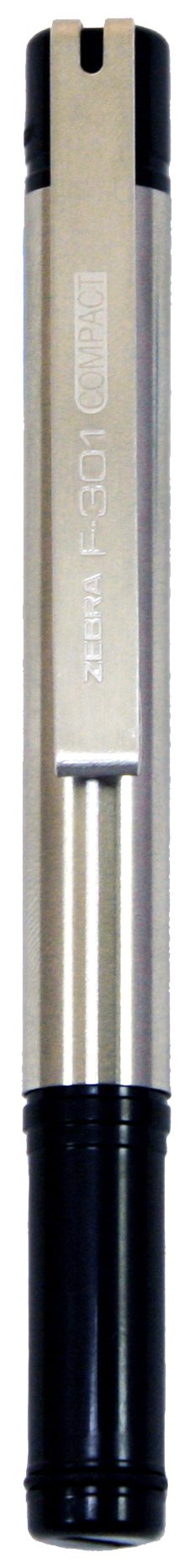 Zebra Pen F-301 Compact Ballpoint Black Ink Fine Point 0.7mm Pen, Easy-Glide Ink, Stainless Steel Retractable, Non-Slip Grip, Converts from Full Size to Pocket Size, 2-Pack (27412)
