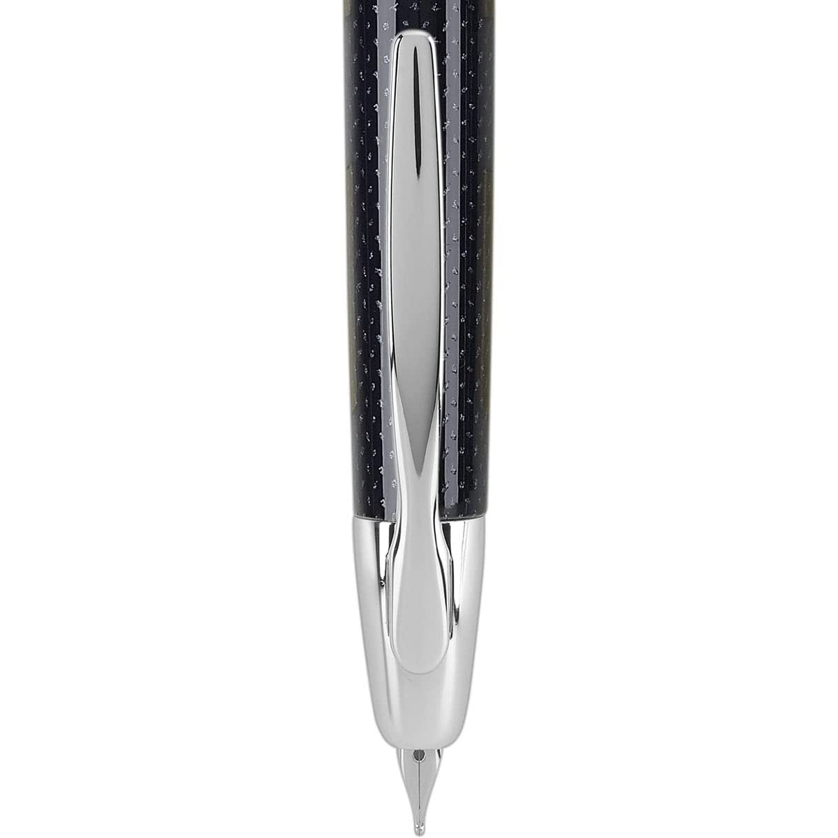 PILOT Vanishing Point Collection Refillable & Retractable Fountain Pen, Blue Carbonesque Barrel with Rhodium Accents, Blue Ink, Broad Nib (60349)