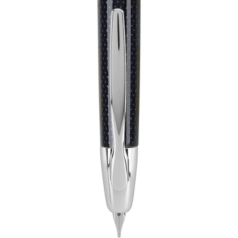 PILOT Vanishing Point Collection Refillable & Retractable Fountain Pen, Blue Carbonesque Barrel with Rhodium Accents, Blue Ink, Broad Nib (60349)