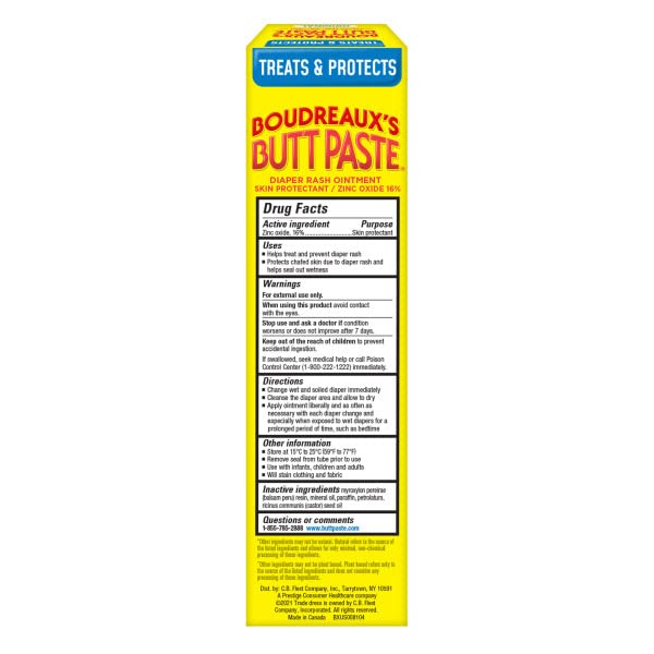 Boudreaux’s Butt Paste Diaper Rash Ointment, Baby Rash Cream Skin Protectant, Fast Relief for Diaper Rash, Soothing Barrier Cream, Original, 4 Ounce Tube (Pack of 11)