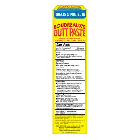 Boudreaux’s Butt Paste Diaper Rash Ointment, Baby Rash Cream Skin Protectant, Fast Relief for Diaper Rash, Soothing Barrier Cream, Original, 4 Ounce Tube (Pack of 11)