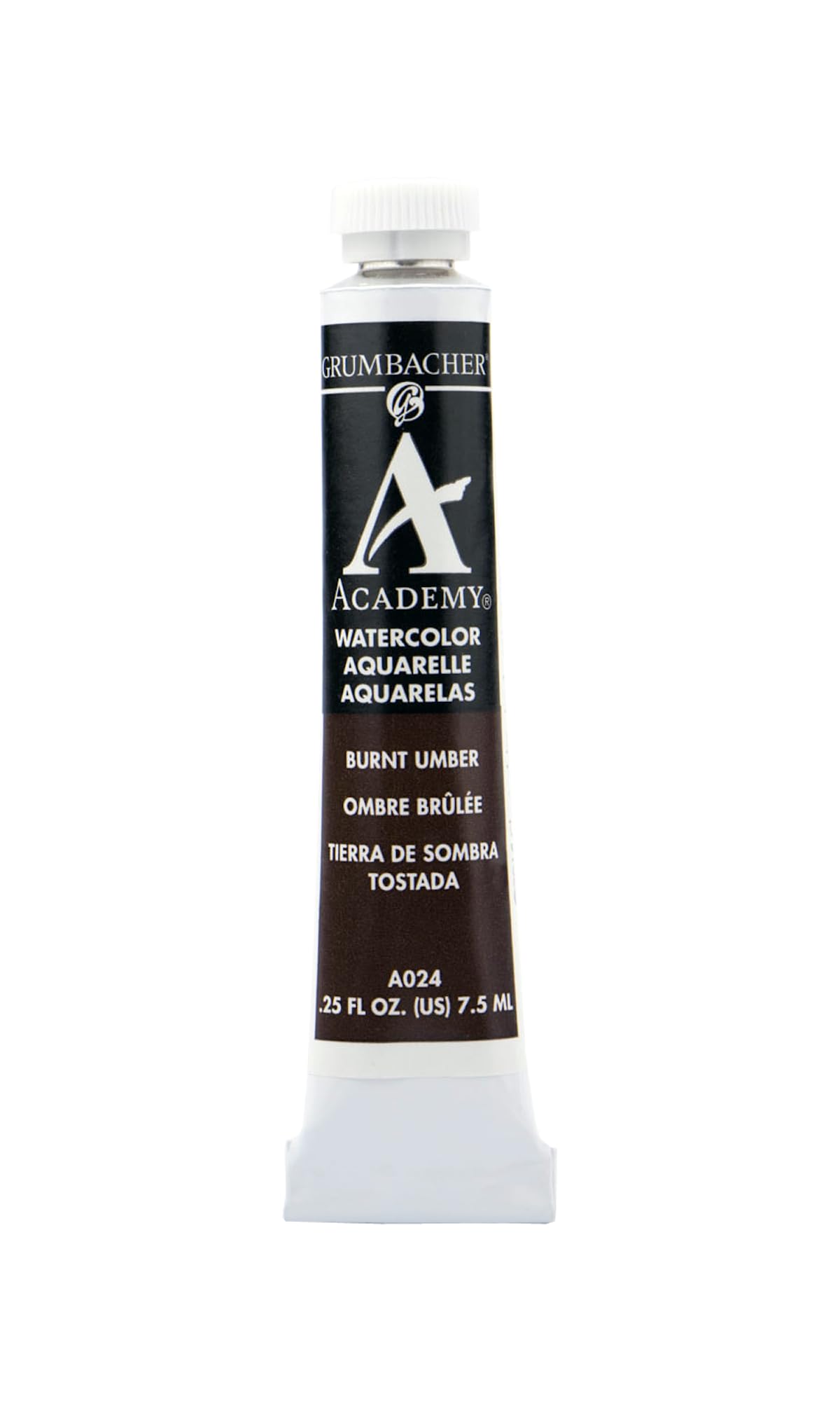 Grumbacher Academy Watercolor Paint, 7.5ml/0.25 Ounce, Burnt Umber (A024)
