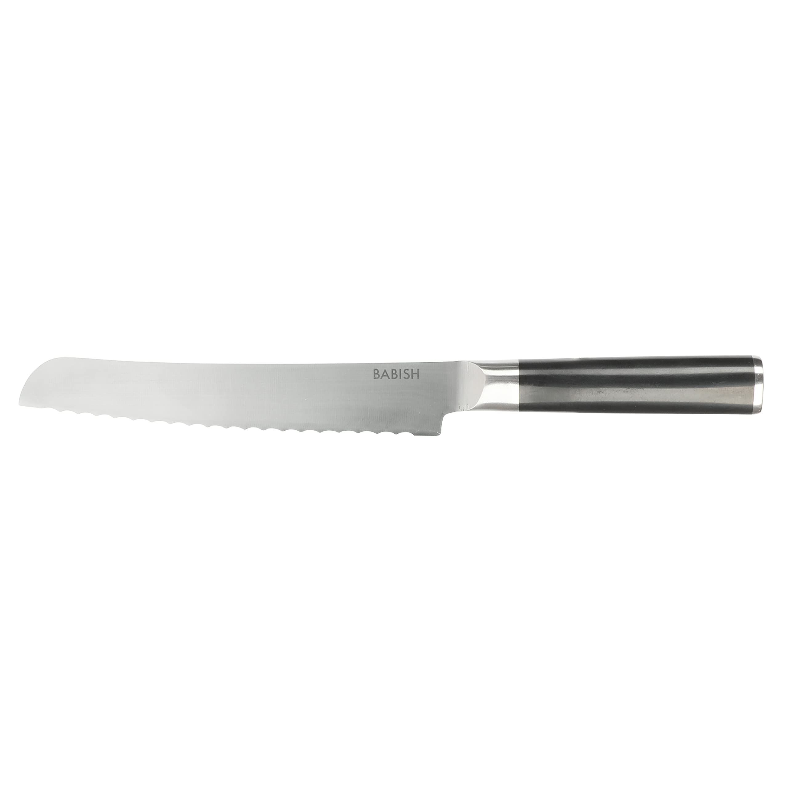 Babish 8-Inch Bread Knife – High-Carbon 1.4116 German Steel Kitchen Knife – Professional Serrated Cutlery for Slicing Bread and Baked Goods