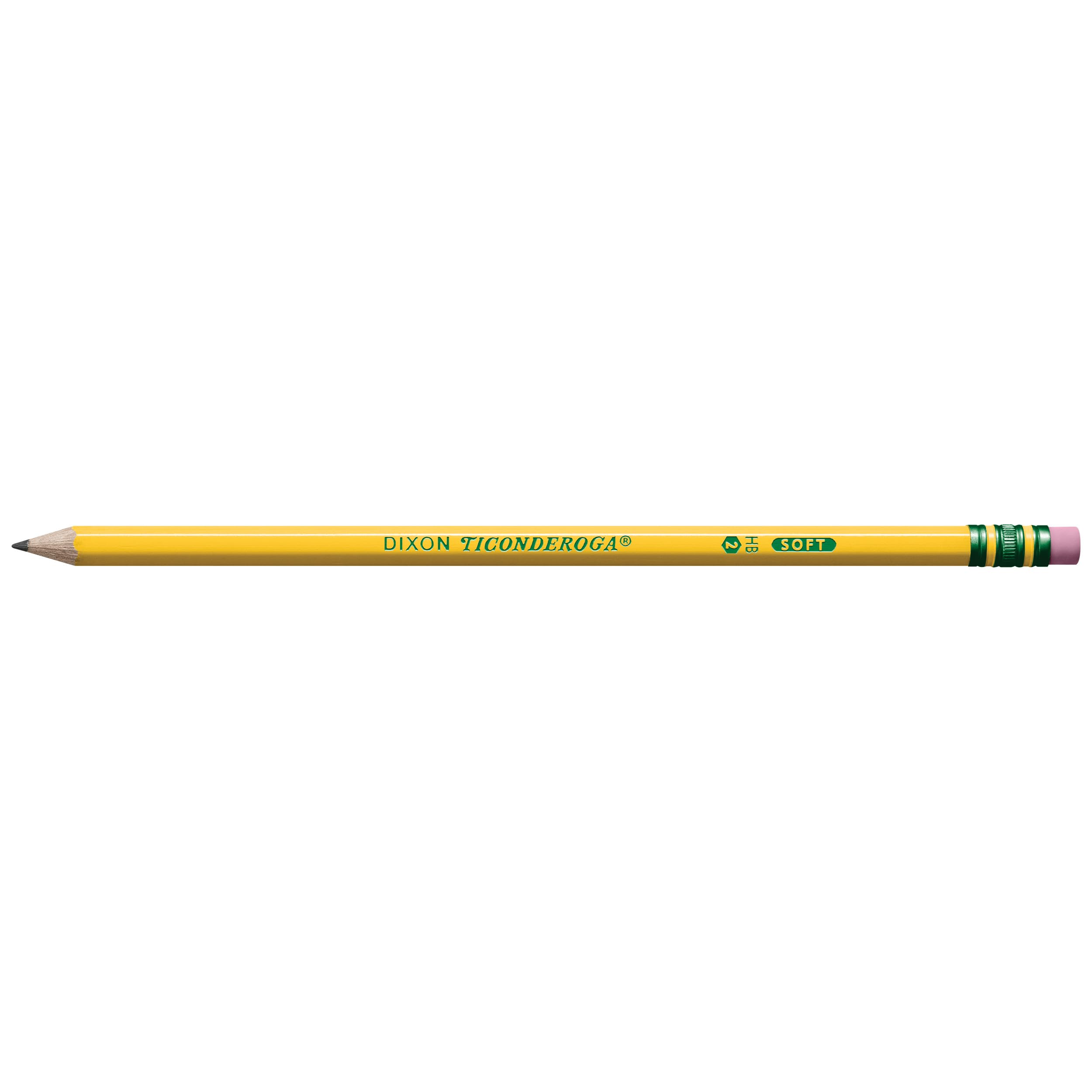Ticonderoga Wood-Cased Pencils, Pre-Sharpened, 2 HB Soft, Yellow, 4 Count