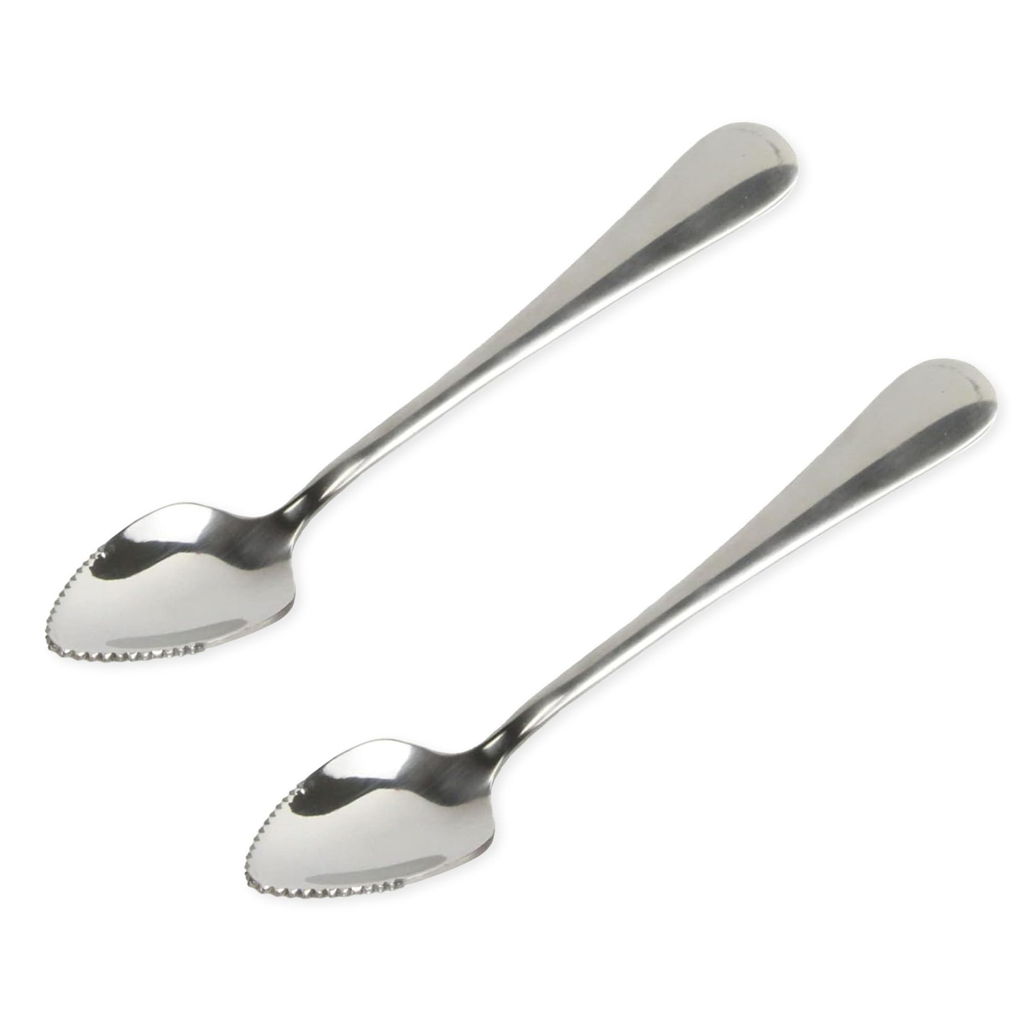 Chef Craft - Select Serrated Grapefruit Spoon, 6.5 Inches 2 Piece Set of Grapefruit Spoons with Serrated Edge, Stainless Steel, Dishwasher-Safe