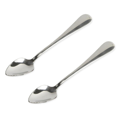 Chef Craft - Select Serrated Grapefruit Spoon, 6.5 Inches 2 Piece Set of Grapefruit Spoons with Serrated Edge, Stainless Steel, Dishwasher-Safe