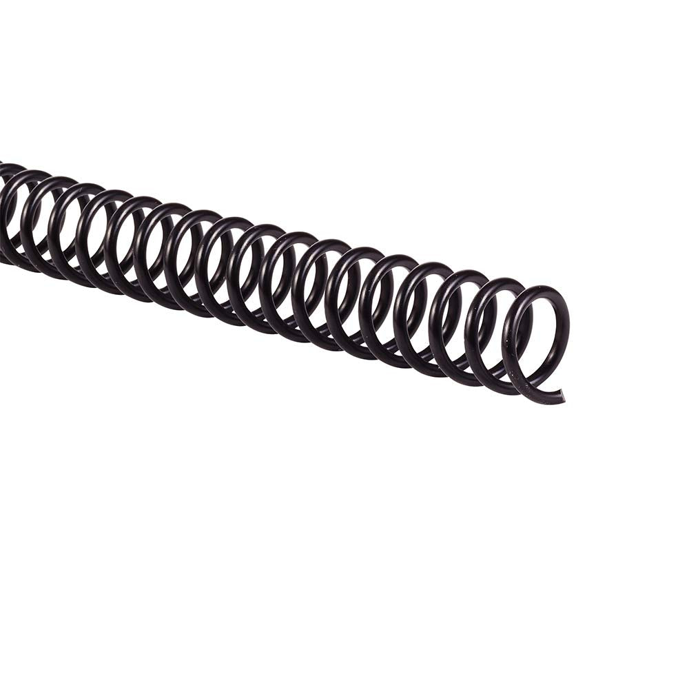 GBC Binding Spines / Spirals / Coils, 10mm, 70 Sheet Capacity, 4:1 Pitch, Color Coil, Black, 100 Pack (9665020)