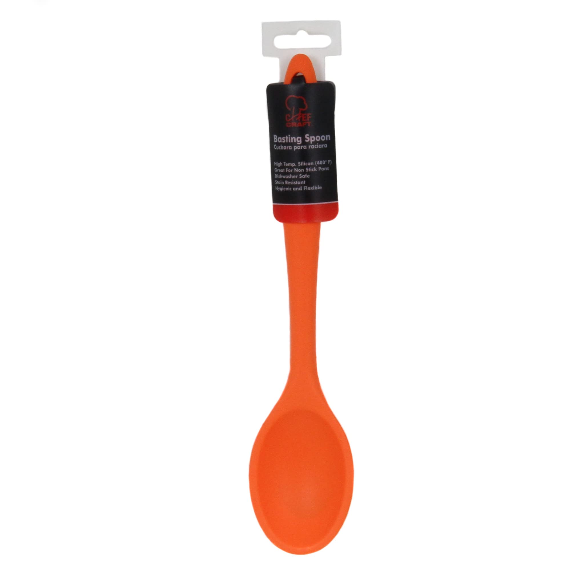 Chef Craft Premium Silicone Basting Spoon, 11", Orange