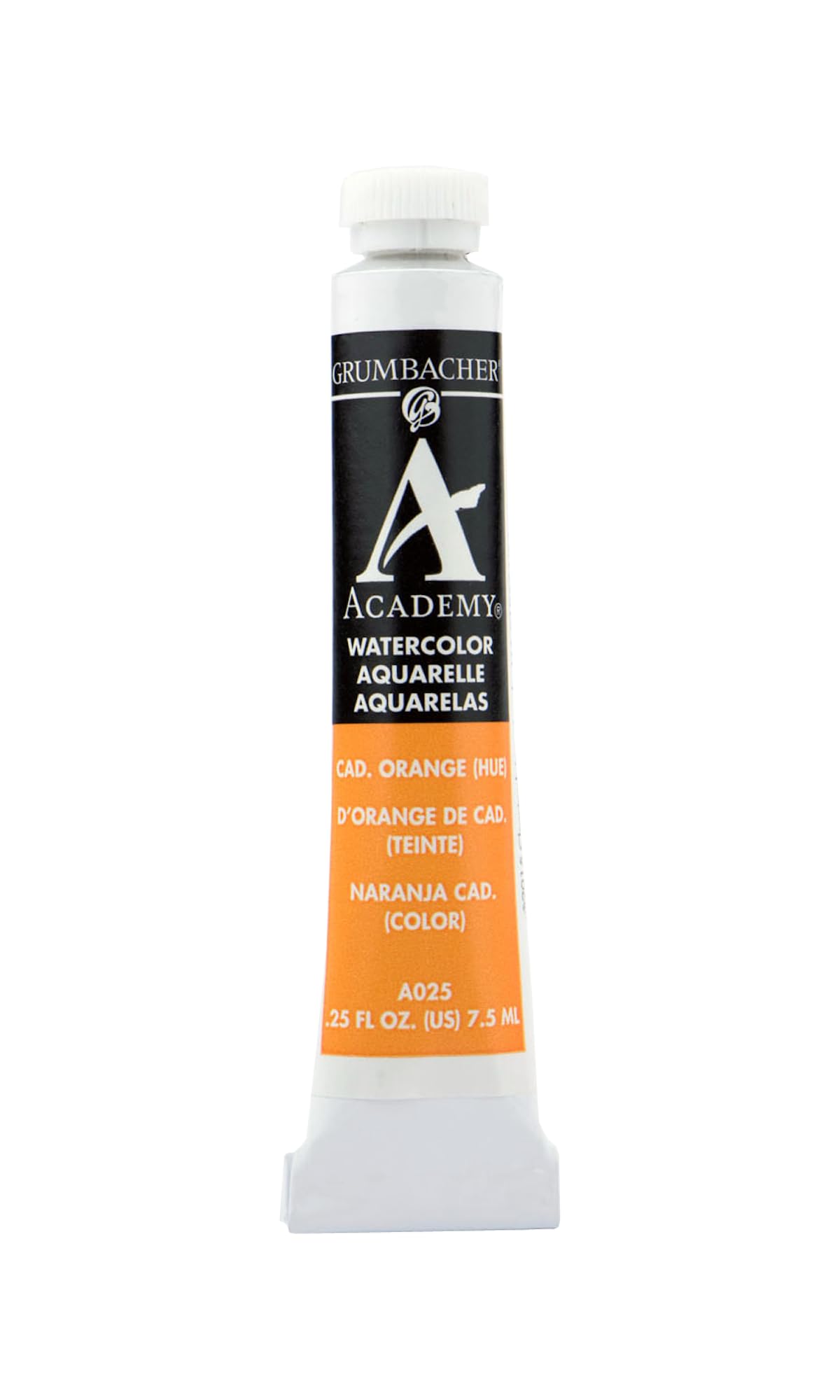 Grumbacher Academy Watercolor Paint, 7.5ml/0.25 Ounce, Cadmium Orange Hue (A025)