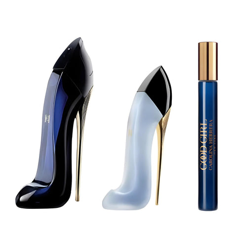 Good Girl by Carolina Herrera for Women - 3 Pc Gift Set 2.7oz EDP Spray, 0.33oz EDP Spray (Mini), 1oz Hair Mist