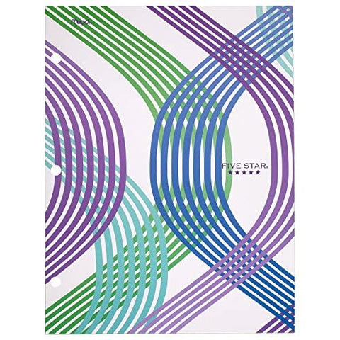 Five Star 4-Pocket Folder, 9-3/8" x 12" x 1/8", Design Selected for You, 1 Count (33222)