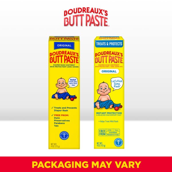 Boudreaux’s Butt Paste Diaper Rash Ointment, Baby Rash Cream Skin Protectant, Fast Relief for Diaper Rash, Soothing Barrier Cream, Original, 4 Ounce Tube (Pack of 11)