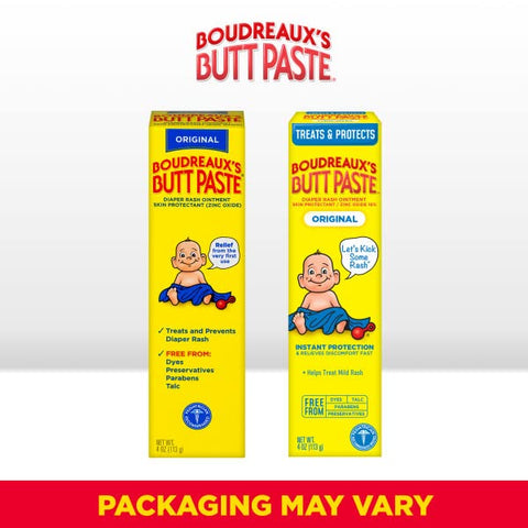 Boudreaux’s Butt Paste Diaper Rash Ointment, Baby Rash Cream Skin Protectant, Fast Relief for Diaper Rash, Soothing Barrier Cream, Original, 4 Ounce Tube (Pack of 11)