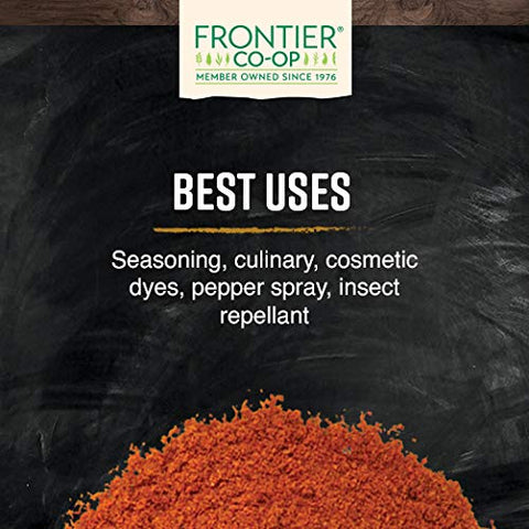 Frontier Co-op Organic Ground Cayenne Chili Peppers, 50,000 HU, Certified Organic, Kosher | 16 Ounce (Pack of 1)