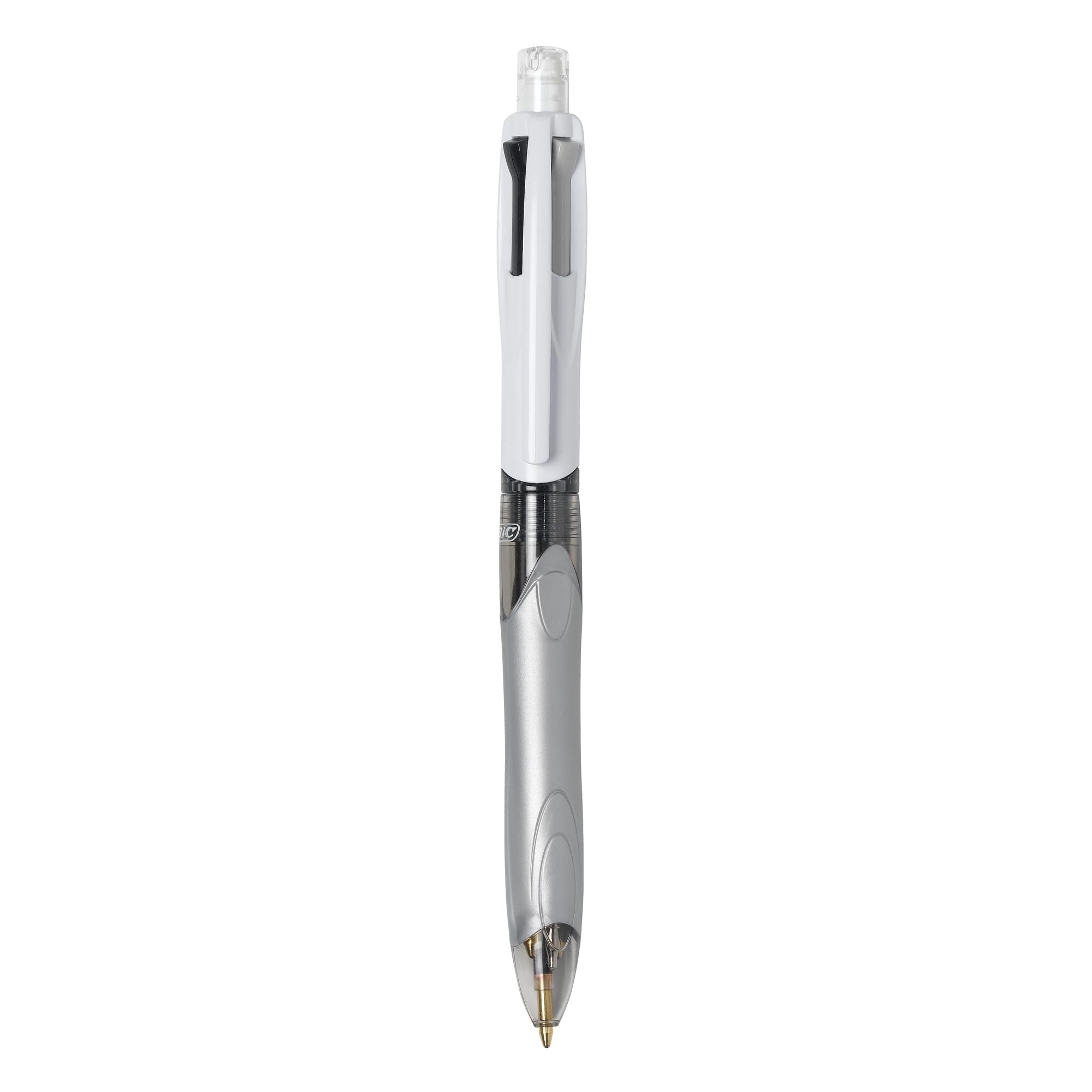 BIC 4-Color 3+1 Retractable Ballpoint Pen with Red, Blue, Black Ink and 0.7 mm Mechanical Pencil, 1-Count in Assorted Ink