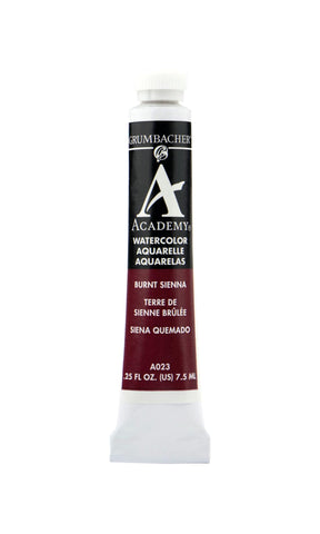 Grumbacher Academy Watercolor Paint, 7.5ml/0.25 Ounce, Burnt Sienna (A023)
