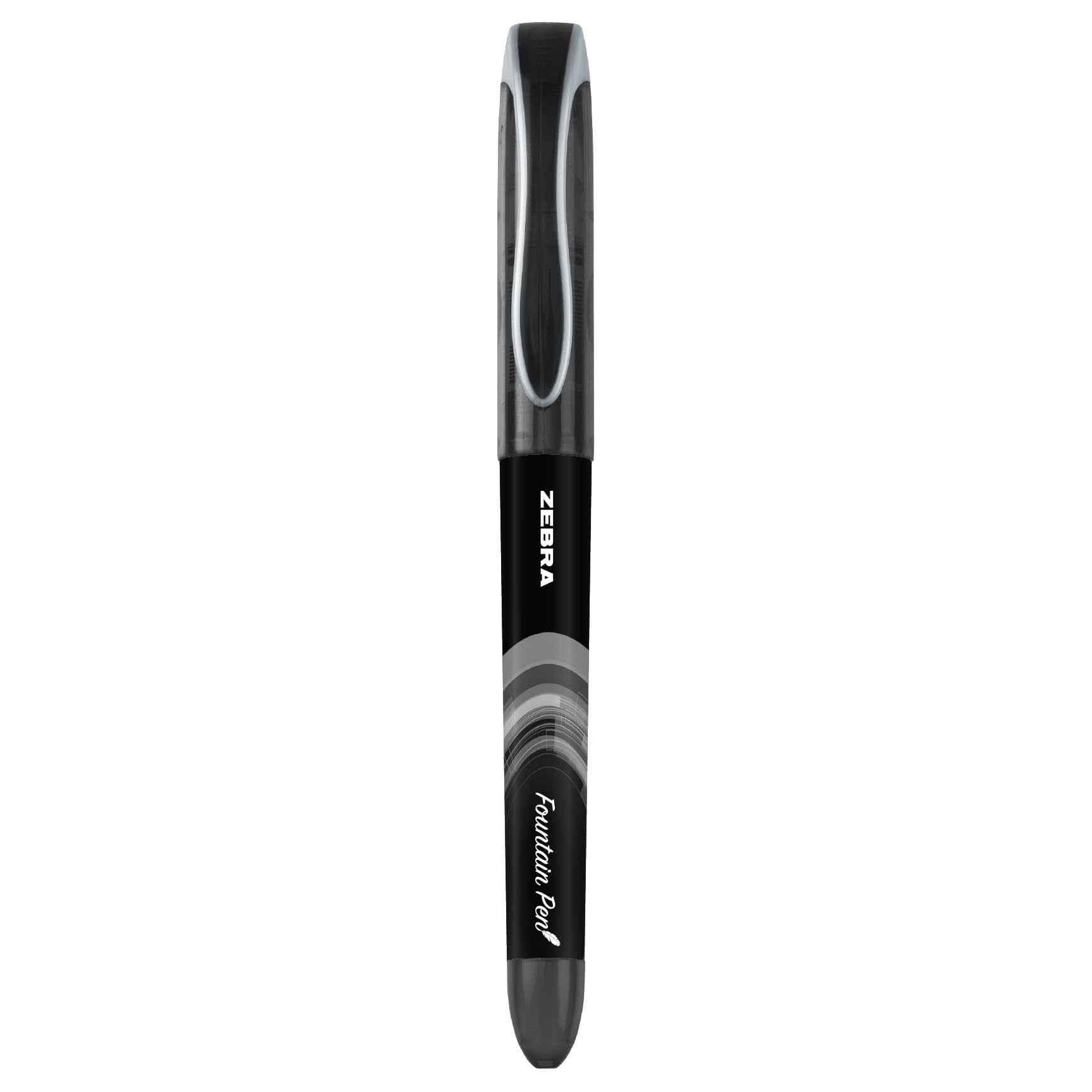Zebra Pen, Fountain Pen, 0.6mm Fine Point, Stainless Steel Nib, Preloaded Black Ink, Smooth Ink Flow, Classic Black Barrels, No Cartridge Needed, 2-Pack (48312)