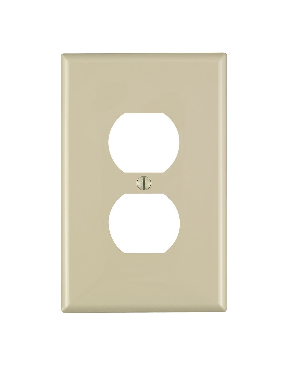 Leviton 1-Gang Duplex Receptacle Wallplate, Midway Size, Ivory, PJ8-I