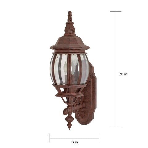Nuvo 60/886 Old Wall Lantern with Clear Beveled Panels, Old Bronze, Small, bronze/dark
