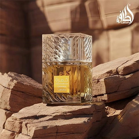 Lattafa Khamrah Qahwa - Vanilla, Warm Spicy, Cinnamon, Sweet - Eau de Parfum Long-Lasting Fragrance for Unisex, 3.40 Ounce / 100 ml