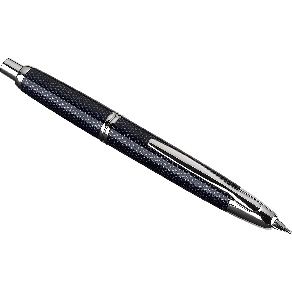PILOT Vanishing Point Collection Retractable Fountain Pen, Blue Carbonesque with Rhodium Accents, Blue Ink, Fine Nib (60149)