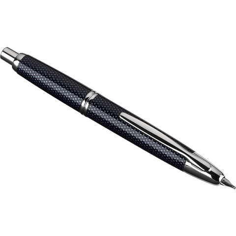 PILOT Vanishing Point Collection Retractable Fountain Pen, Blue Carbonesque with Rhodium Accents, Blue Ink, Fine Nib (60149)