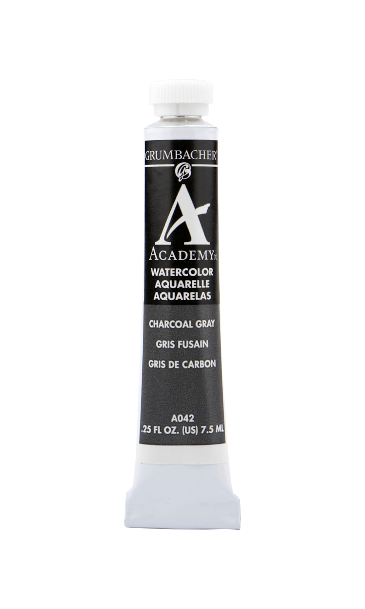 Grumbacher Academy Watercolor Paint, 7.5ml/0.25 Ounce, Charcoal Gray (A042)