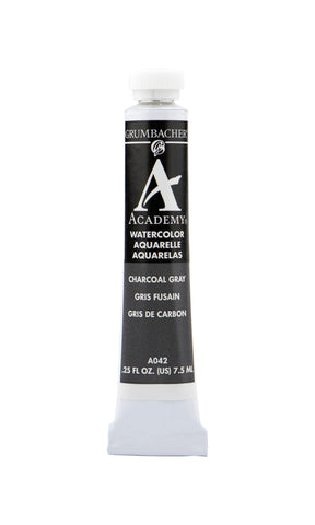 Grumbacher Academy Watercolor Paint, 7.5ml/0.25 Ounce, Charcoal Gray (A042)
