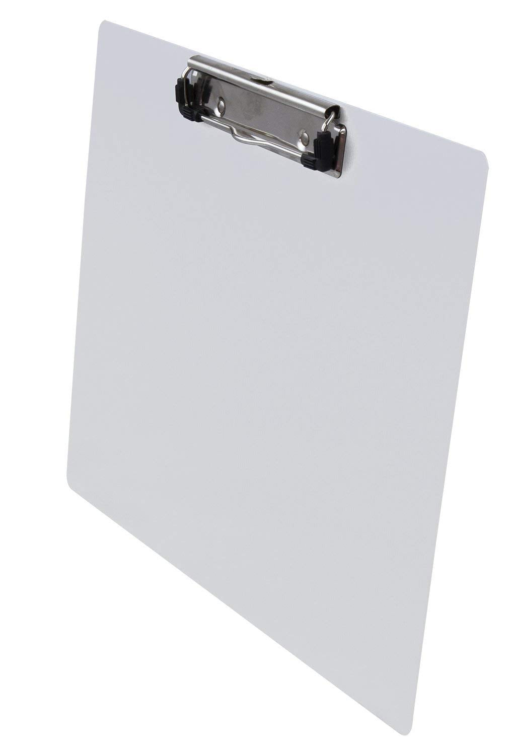 Officemate Aluminum Coated Plastic Clipboard, Landscape Size, 11 x 8.5, Low Profile Clip, Silver (83028)