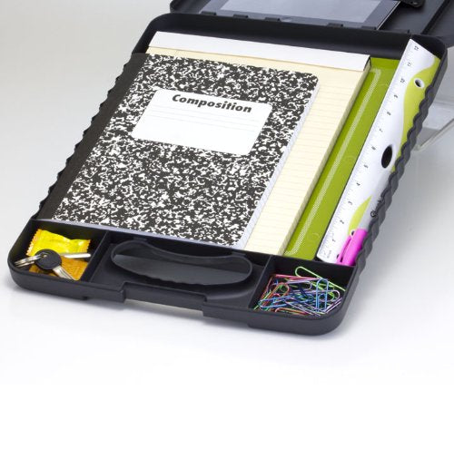 Officemate Deluxe Letter/A4 Size Tablet Clipboard Case with LED Light, Charcoal (83316)