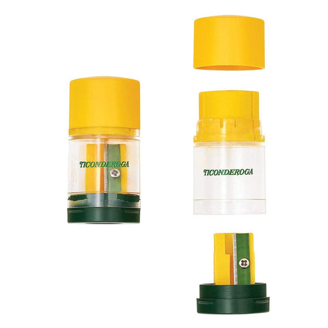 Ticonderoga Duo 2-in-1 Sharpener & Eraser, 2.125" x 1.125" x 1", Yellow/Green