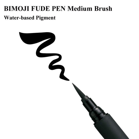 Kuretake Bimoji Fude Pen Medium Brush, black, for Calligraphy, Hand lettering and Illustration, for Beginners, Professional, Made in Japan