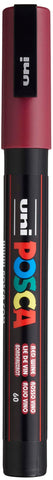 uni POSCA PC-3M Water-Based Paint Markers, Reversible Fine Tip (0.9-1.3mm), Red Wine