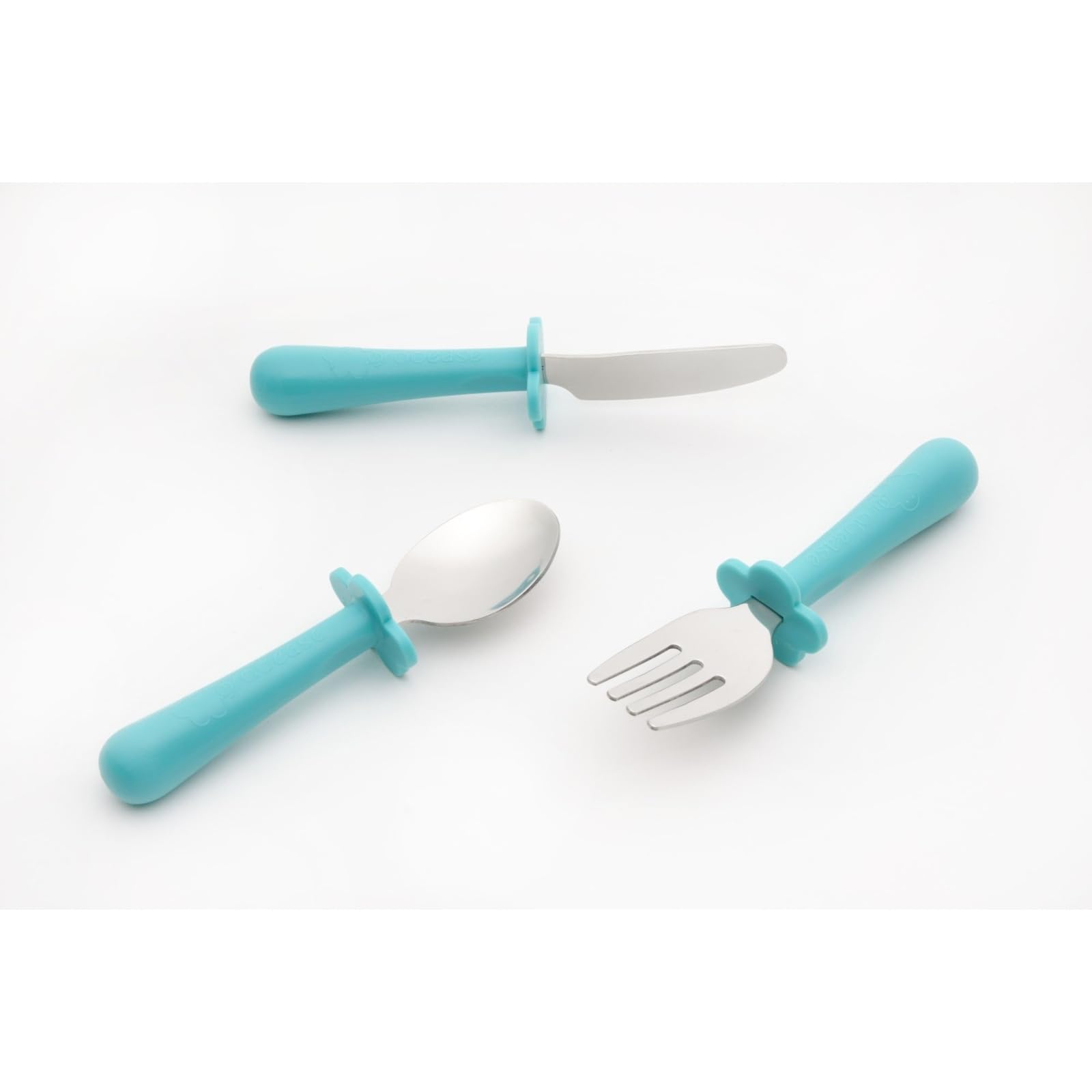 Grabease Toddler Silverware Set Forks Spoons and Knives Set Toddler Utensils Feeding Supplies, BPA and Phthalates-Free, Dishwasher Safe, Teal