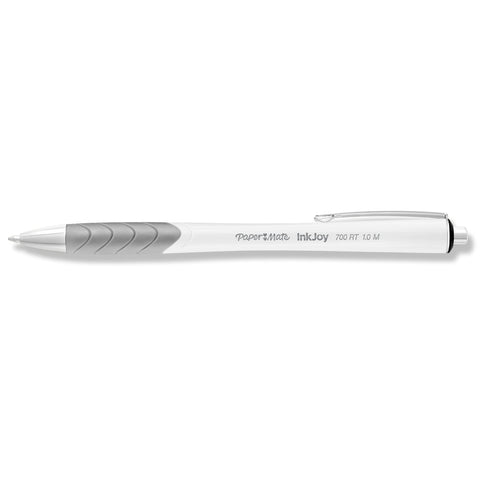 Paper Mate InkJoy 700RT Retractable Ballpoint Pens, Medium Point, White Barrel, Black Ink, 12 Count - Office Supplies, Journaling, Writing Essentials