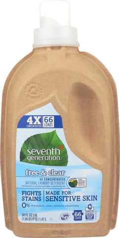 Seventh Generation Liquid Laundry Detergent, Free and Clear, 50 Fl Oz