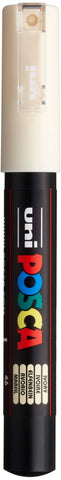 uni POSCA PC-1M Water-Based Paint Markers, Extra Fine Tip (0.7mm), Ivory