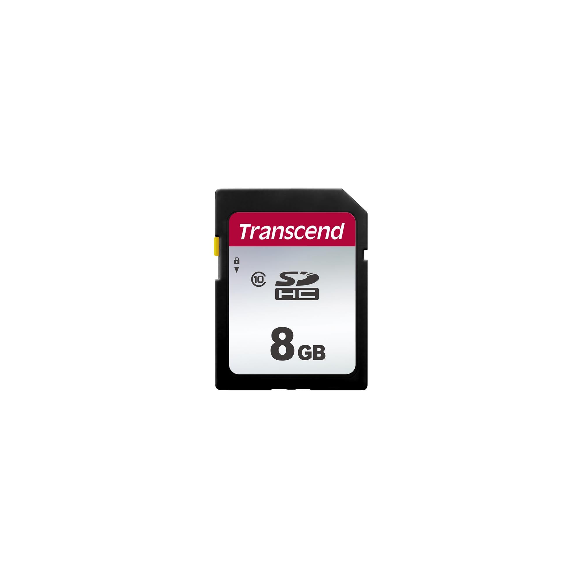 Transcend SDC300S 8GB SDHC SD Card, Compatible with Legacy DSLRs, Trail Cameras, Digital Camcorders & Audio Recorders, Up to 20MB/s, Full HD Video Support, Class 10 Stable Performance Memory Card