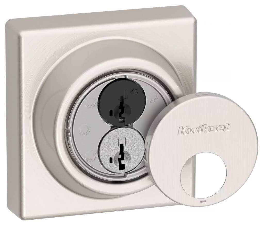 Kwikset 816 KeyControl Deadbolt Deadbolt Lock, Polished Chrome Round Exterior Keyed Front Entry Door, Pick Resistant SmartKey Rekey Security, Single Cylinder Dead Bolt