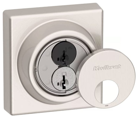 Kwikset 816 KeyControl Deadbolt Deadbolt Lock, Polished Chrome Round Exterior Keyed Front Entry Door, Pick Resistant SmartKey Rekey Security, Single Cylinder Dead Bolt