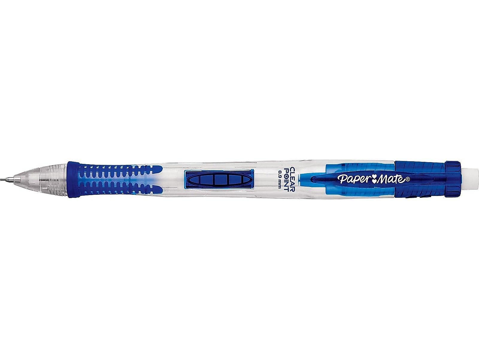 Paper Mate 1759214 Clear Point Mechanical Pencil Starter Set, 0.9 mm, Lime Green, Royal Blue, 2/Set