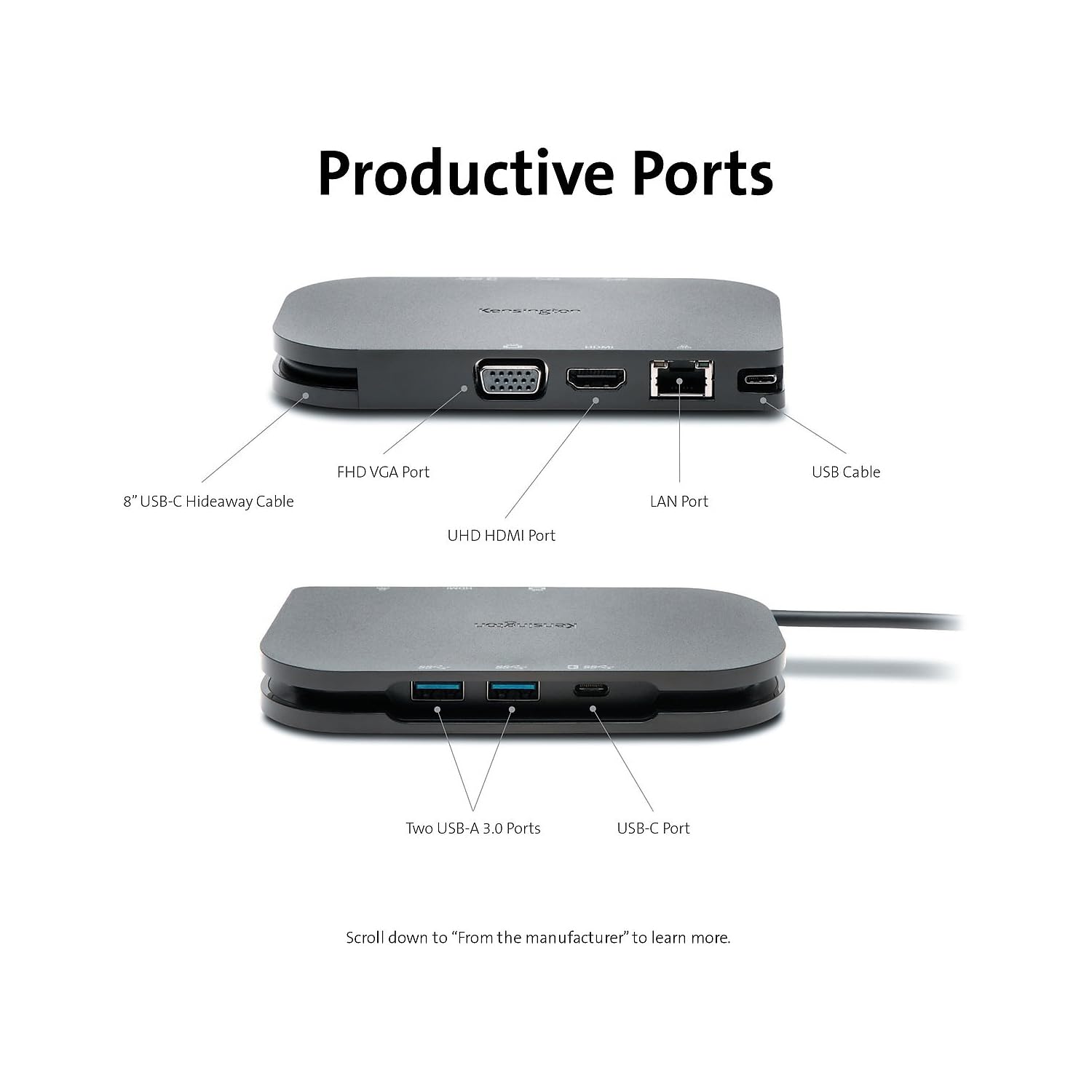 Kensington SD1610P Surface Dock for Microsoft Surface Pro 11, 10, 9, 8, 7 & 7+, Surface Pro X, Surface Go, Surface Laptop and Surface Book (K38365WW)