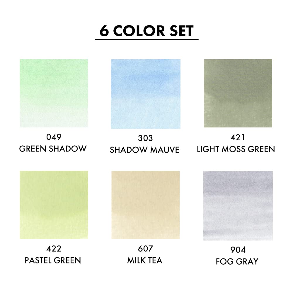 ZIG CLEAN COLOR REAL BRUSH 6 Color set (6 Pale Colors set II)